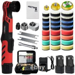 Mini Polisseuse Sans Fil 12V 6 Vitesses Polissage Auto +2 Batteries 2300mAh