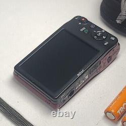 Nikon COOLPIX L30 Digital Camera Red + Battery + Case Lowerpro Very Good