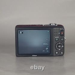 Nikon COOLPIX L30 Digital Camera Red + Battery + Case Lowerpro Very Good