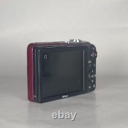 Nikon COOLPIX L30 Digital Camera Red + Battery + Case Lowerpro Very Good