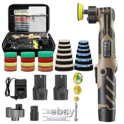 Polisseuse Mini Sans Fil 12V 6 Vitesses 2 Batteries 2300mAh Auto Meuble