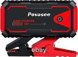 Povasee Booster Batterie Voiture 3000A Auto Booster Batterie pour Véhicule 12