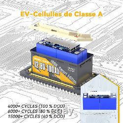 Power Queen Bluetooth Batterie Lithium 12V 100Ah 190H Batterie LiFePO4 &BMS 100A