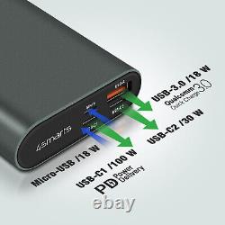 Powerbank 20000mAh Double USB-C 130W et Port USB 18W Enterprise 2 4Smarts Gris
