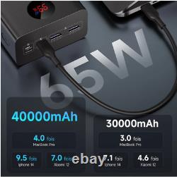 ROMOSS 40000mAh Power Bank 5USB Charge Rapide 65W Batterie Externe Apple Samsung
