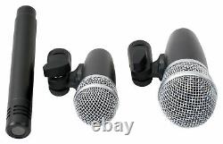 Set Microphones Dynamique Batterie Micro Drum Studio Enregistrement Coffre Clip