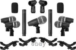 Set Microphones Dynamique Batterie Micro Drum Studio Enregistrement Coffre Clip