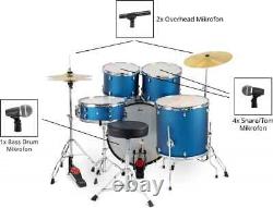 Set Microphones Dynamique Batterie Micro Drum Studio Enregistrement Coffre Clip
