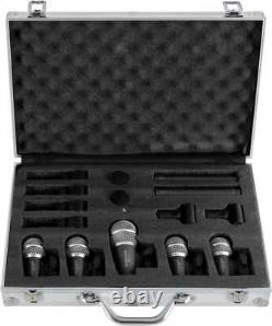 Set Microphones Dynamique Batterie Micro Drum Studio Enregistrement Coffre Clip