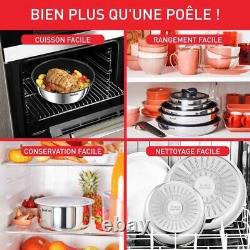 TEFAL Batterie Cuisine Emotion Lot de 13 Pièces Casseroles Poêles Inox Induction