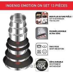TEFAL Batterie Cuisine Emotion Lot de 13 Pièces Casseroles Poêles Inox Induction