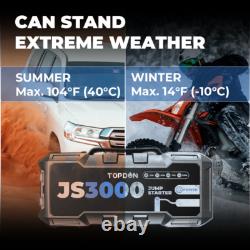 TOPDON JS3000 demarreur batterie voiture booster de démarrage jumpstarter 3000A