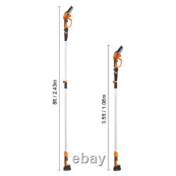 VEVOR Élagueuse à Perche Sans Fil Tronçonneuse Batterie 20V 2Ah 13cm? Long 2,43m