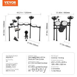VEVOR Kit de batterie électronique 203,2 mm pour débutant adulte 32 pcs 480 sons