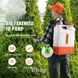 VEVOR Pulvérisateur à dos alimenté par batterie avec roue réservoir 15L 0-94PSI
