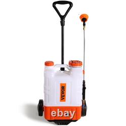 VEVOR Pulvérisateur à dos alimenté par batterie avec roue réservoir 15L 0-94PSI