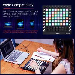 WORLDE PAD48 Portable USB MIDI Drum Pad Controller 48 RGB Backlit Pads 8 L7D6