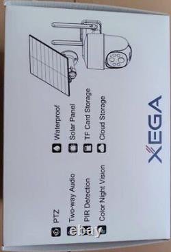 Xega 3G/4G LTE Caméra Surveillance Solaire avec Carte Sim, 2K HD 4G Caméra